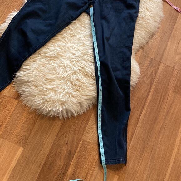 Just Black Cropped Skinny Ankle Zipper Dark Blue Denim Jeans Sz 25 Midrise - Picture 9 of 10